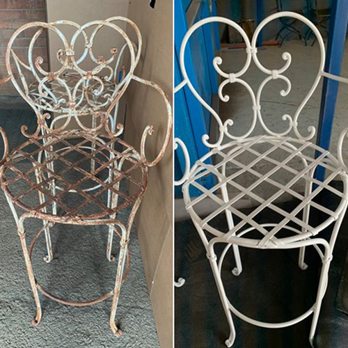 Garden Chairs restored by Worcester Powder Coating in Worcestershire